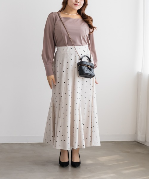 CLETTE(クレット)の「ハートネックカットジョーゼットプルオーバー(シャツ/ブラウス・レディース・ブルー/ピンク/ネイビー・3L/LL/4L)」の13枚目の写真