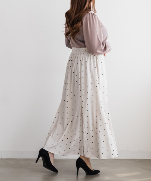 CLETTE(クレット)の「ハートネックカットジョーゼットプルオーバー(シャツ/ブラウス・レディース・ブルー/ピンク/ネイビー・3L/LL/4L)」の14枚目の写真