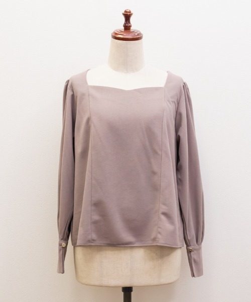 CLETTE(クレット)の「ハートネックカットジョーゼットプルオーバー(シャツ/ブラウス・レディース・ブルー/ピンク/ネイビー・3L/LL/4L)」の15枚目の写真
