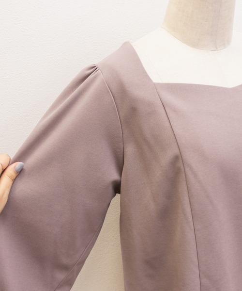CLETTE(クレット)の「ハートネックカットジョーゼットプルオーバー(シャツ/ブラウス・レディース・ブルー/ピンク/ネイビー・3L/LL/4L)」の18枚目の写真