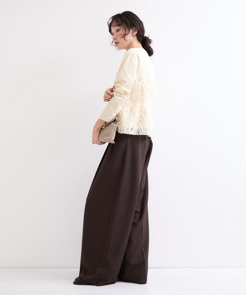 le cercle ADAM ET ROPE'(ルセルクルアダムエロペ)の「バテンレース長袖トップス(Tシャツ/カットソー・レディース・ブラック/オフホワイト/ブラック系その他2・FREE)」の9枚目の写真