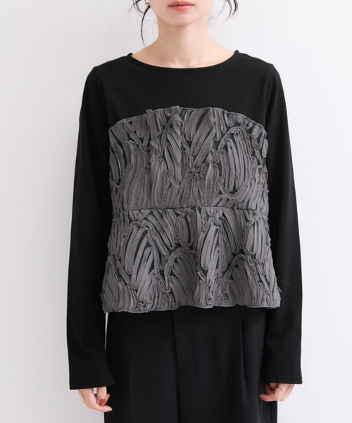 le cercle ADAM ET ROPE'(ルセルクルアダムエロペ)の「バテンレース長袖トップス(Tシャツ/カットソー・レディース・ブラック/オフホワイト/ブラック系その他2・FREE)」の14枚目の写真
