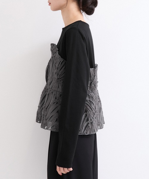 le cercle ADAM ET ROPE'(ルセルクルアダムエロペ)の「バテンレース長袖トップス(Tシャツ/カットソー・レディース・ブラック/オフホワイト/ブラック系その他2・FREE)」の15枚目の写真