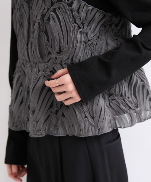 le cercle ADAM ET ROPE'(ルセルクルアダムエロペ)の「バテンレース長袖トップス(Tシャツ/カットソー・レディース・ブラック/オフホワイト/ブラック系その他2・FREE)」の18枚目の写真