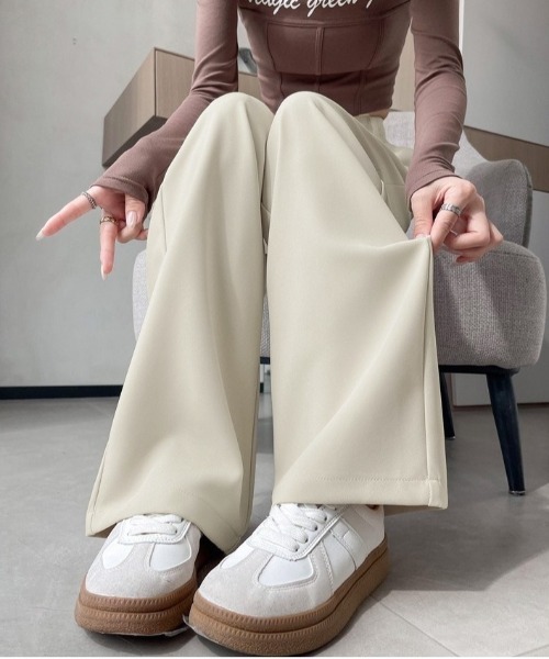BACKYARD FAMILY(バックヤードファミリー)の「ハイウエスト パンツ(その他パンツ・レディース・ブラック/ワイン/ブラウン・M/S/L)」の4枚目の写真