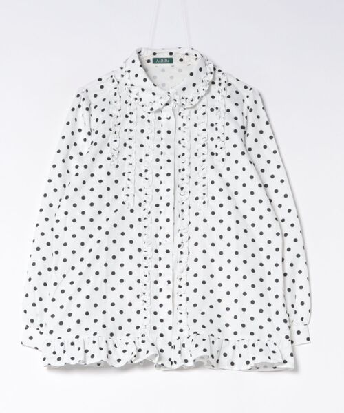 AsRiRe（アスリレイ）の「26aw　四色展開/ ドット柄フロントフリルオーバーサイズシャツブラウス（シャツ/ブラウス・レディース・グリーン/ホワイト/ピンク/ブルー・M）」の17枚目の写真
