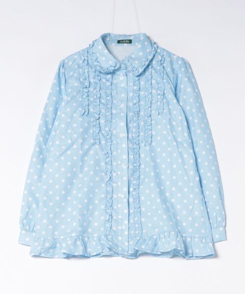 AsRiRe（アスリレイ）の「26aw　四色展開/ ドット柄フロントフリルオーバーサイズシャツブラウス（シャツ/ブラウス・レディース・グリーン/ホワイト/ピンク/ブルー・M）」の20枚目の写真