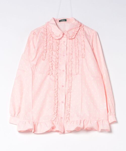AsRiRe（アスリレイ）の「26aw　四色展開/ ドット柄フロントフリルオーバーサイズシャツブラウス（シャツ/ブラウス・レディース・グリーン/ホワイト/ピンク/ブルー・M）」の19枚目の写真