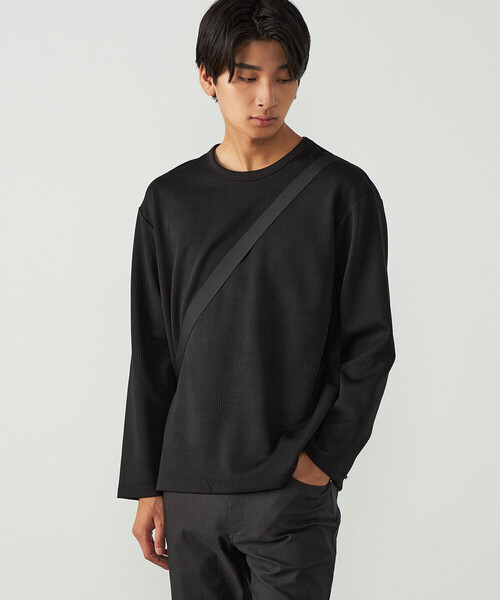 COMME CA ISM（コムサイズム）の「パッチワーク風 チェックジャガードTシャツ（Tシャツ/カットソー・メンズ・カーキ/ホワイト/ブラック・L/M）」の2枚目の写真
