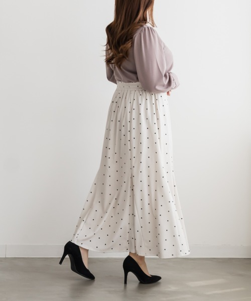 CLETTE(クレット)の「ドット柄マーメイドスカート(スカート・レディース・ブラック/アイボリー/ワイン・4L/3L/LL)」の6枚目の写真