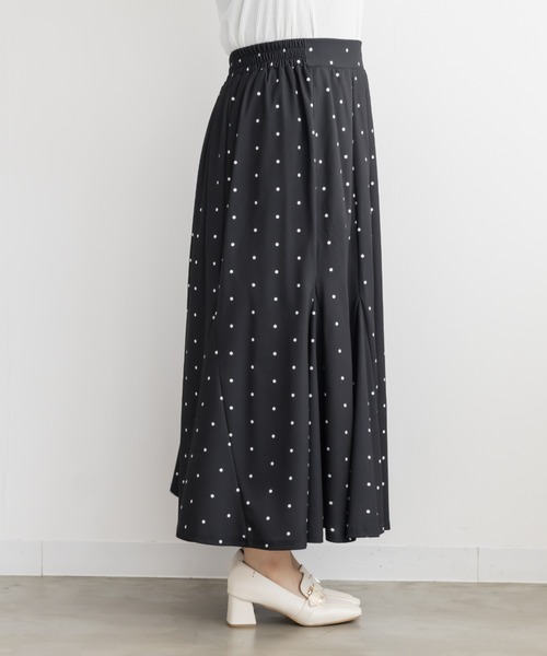 CLETTE(クレット)の「ドット柄マーメイドスカート(スカート・レディース・ブラック/アイボリー/ワイン・4L/3L/LL)」の14枚目の写真