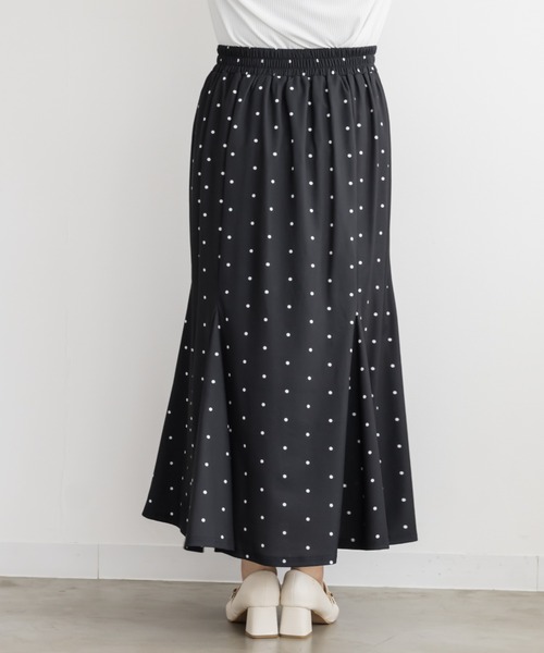 CLETTE(クレット)の「ドット柄マーメイドスカート(スカート・レディース・ブラック/アイボリー/ワイン・4L/3L/LL)」の15枚目の写真