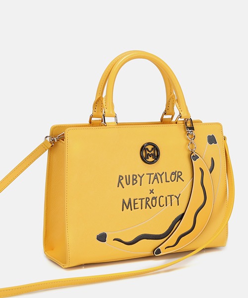 RUBY TAYLOR Collaboration バナナモチーフ 2WAYハンドバッグ - イエロー