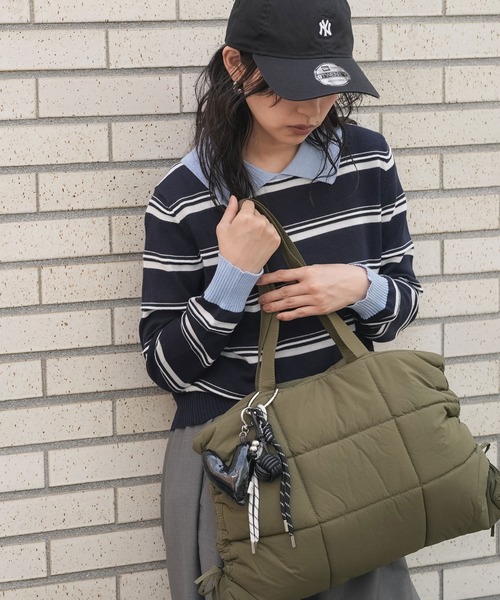 mili an deni(ミリアンデニ)の「ウール混配色ポロ襟ボーダープルオーバー(ニット/セーター・レディース・ネイビー/ブラウン・M)」の10枚目の写真