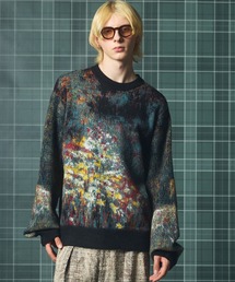 MAISON SPECIAL（メゾンスペシャル）の「《UNISEX》コンテンポラリーランドスケープアートジャガードプライムオーバークルーネックニット Contemporary Landscape Art Jacquard Prime-Over Crewneck Sweater【MAISON SPECIAL メゾンスペシャル】（ニット/セーター）」
