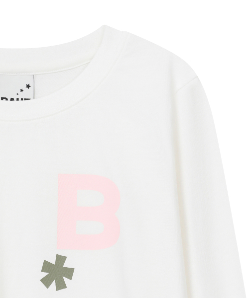 BAUF（バウフ）の「Bロゴスリムフィットロングスリーブ[ホワイト]（Tシャツ/カットソー・レディース・その他・FREE）」の4枚目の写真
