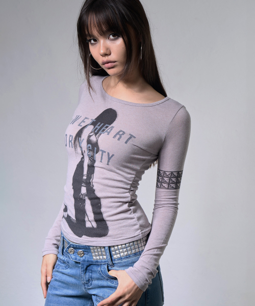 FANCY CLUB（ファンシークラブ）の「ドライシティロングスリーブ (HEATHER GRAY) F26ZB529（Tシャツ/カットソー・レディース・その他・FREE）」の2枚目の写真