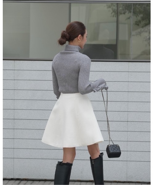 BIRTHDAY BASH(バースデイバッシュ)の「FRILL SLEEVE HIGHNECK KNIT(フリルスリーブハイネックニット)(ニット/セーター・レディース・グレー・S)」の7枚目の写真