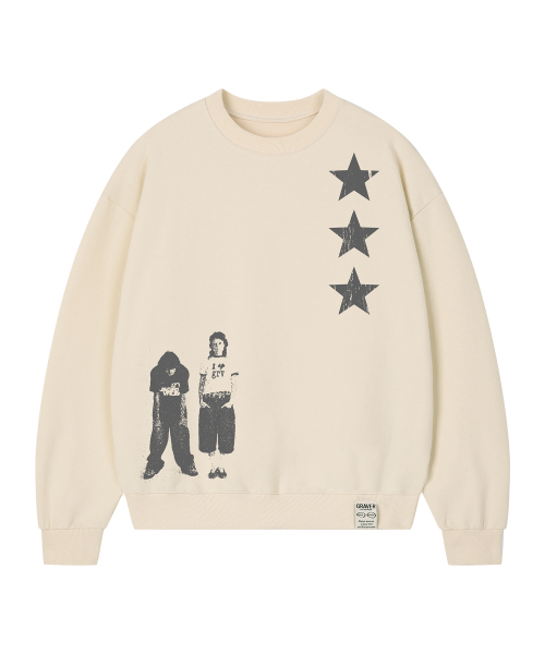 GRAVER（グレーバー）の「[UNISEX]STAR3 スウェット_4color（スウェット・レディース・ホワイト/ブラック/グレー/アイボリー・SMALL/MEDIUM/LARGE）」の7枚目の写真