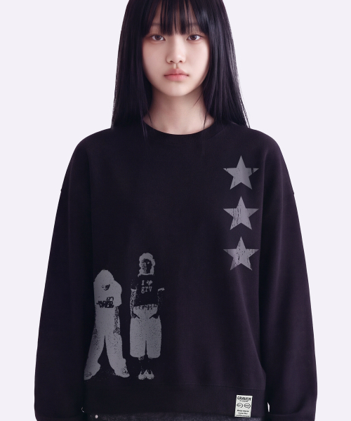 GRAVER（グレーバー）の「[UNISEX]STAR3 スウェット_4color（スウェット・レディース・ホワイト/ブラック/グレー/アイボリー・SMALL/MEDIUM/LARGE）」の10枚目の写真