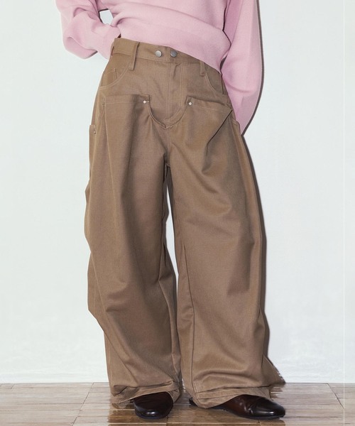 Knuth Marf(クヌースマーフ)の「Knuth Marf / クヌースマーフ cling draped pants(スラックス・レディース・ブラック/ブラウン・X-SMALL/SMALL)」の2枚目の写真