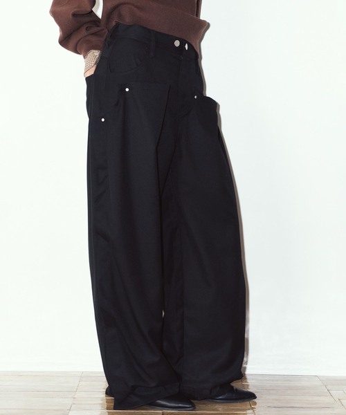 Knuth Marf(クヌースマーフ)の「Knuth Marf / クヌースマーフ cling draped pants(スラックス・レディース・ブラック/ブラウン・X-SMALL/SMALL)」の4枚目の写真