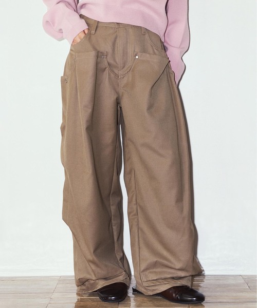 Knuth Marf(クヌースマーフ)の「Knuth Marf / クヌースマーフ cling draped pants(スラックス・レディース・ブラック/ブラウン・X-SMALL/SMALL)」の8枚目の写真