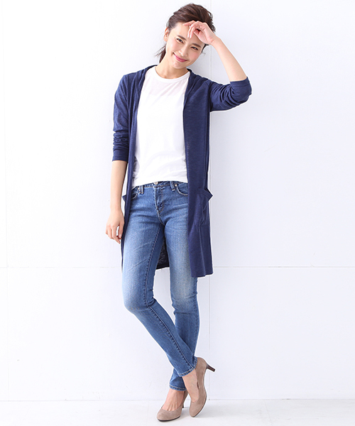 BEAMS LIGHTS Women's（ビームスライツ ウィメンズ）の「BEAMS LIGHTS / フード付 ロングカーディガン（カーディガン/ボレロ・レディース・ホワイト/チャコールグレー/ネイビー・ONE SIZE）」の12枚目の写真