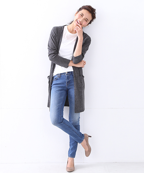 BEAMS LIGHTS Women's（ビームスライツ ウィメンズ）の「BEAMS LIGHTS / フード付 ロングカーディガン（カーディガン/ボレロ・レディース・ホワイト/チャコールグレー/ネイビー・ONE SIZE）」の13枚目の写真