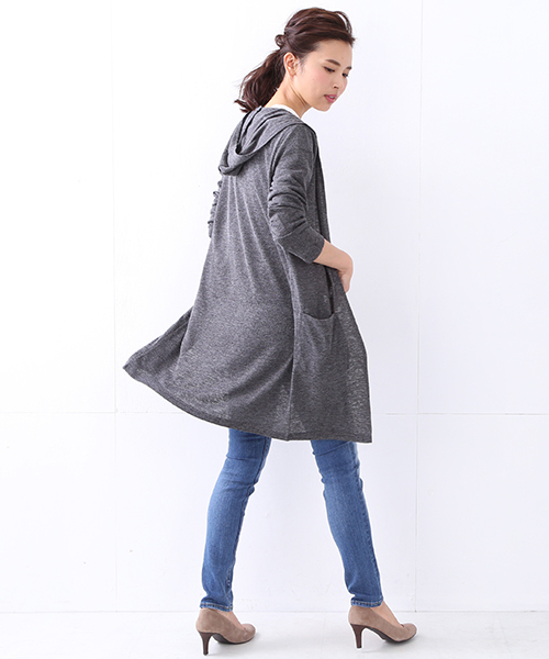 BEAMS LIGHTS Women's（ビームスライツ ウィメンズ）の「BEAMS LIGHTS / フード付 ロングカーディガン（カーディガン/ボレロ・レディース・ホワイト/チャコールグレー/ネイビー・ONE SIZE）」の14枚目の写真