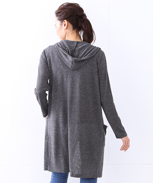 BEAMS LIGHTS Women's（ビームスライツ ウィメンズ）の「BEAMS LIGHTS / フード付 ロングカーディガン（カーディガン/ボレロ・レディース・ホワイト/チャコールグレー/ネイビー・ONE SIZE）」の5枚目の写真
