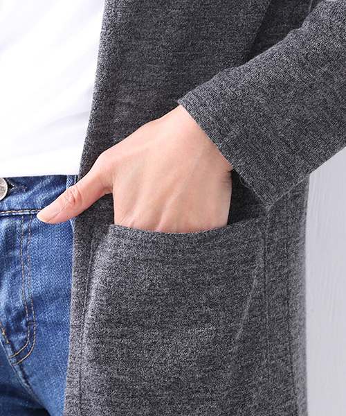 BEAMS LIGHTS Women's（ビームスライツ ウィメンズ）の「BEAMS LIGHTS / フード付 ロングカーディガン（カーディガン/ボレロ・レディース・ホワイト/チャコールグレー/ネイビー・ONE SIZE）」の7枚目の写真