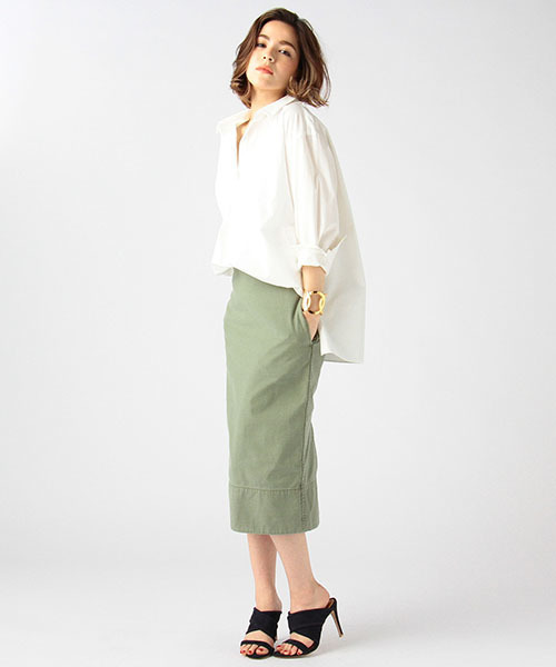 ESTNATION（エストネーション）の「ESTNATION シャツプルオーバー（シャツ/ブラウス・レディース・オフホワイト/ネイビー/ベージュ・38/36）」の19枚目の写真