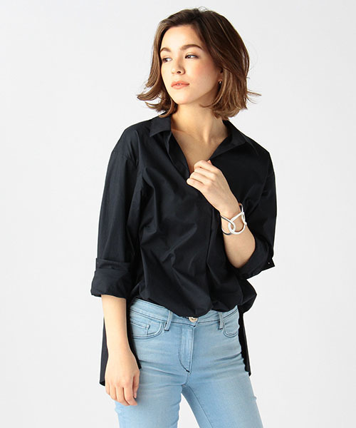 ESTNATION（エストネーション）の「ESTNATION シャツプルオーバー（シャツ/ブラウス・レディース・オフホワイト/ネイビー/ベージュ・38/36）」の12枚目の写真