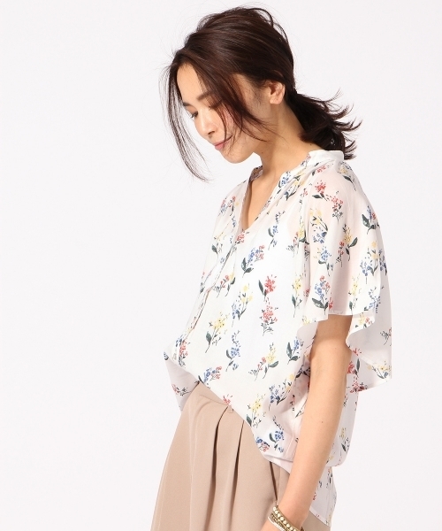 GLOBAL WORK(グローバルワーク)の「ギャザープリントブラウス半袖/713143(シャツ/ブラウス・レディース・ブラック/その他2/ネイビー/ライトピンク/ライトブルー/ホワイト/その他3/その他/ダークブルー・MEDIUM/SMALL/LARGE)」の20枚目の写真