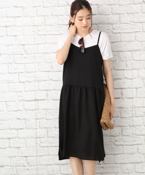 LEPSIM（レプシィム）の「キャミギャザーワンピース　723536（ワンピース・レディース・グレー/ブラック/ネイビー・MEDIUM/LARGE）」の2枚目の写真