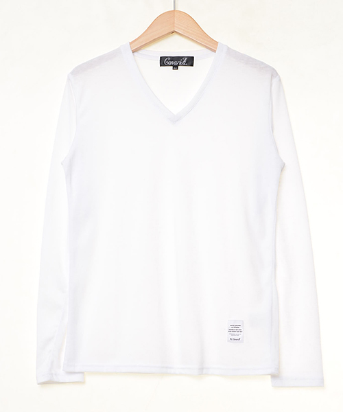 CavariA（キャバリア）の「『CavariA/キャバリア』TC無地Vネック長袖Tシャツ（Tシャツ/カットソー・メンズ・ホワイト/ブラック/ベージュ/グレー/ネイビー・L/M/XL）」の11枚目の写真