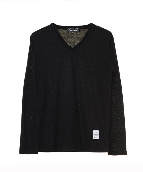 CavariA（キャバリア）の「『CavariA/キャバリア』TC無地Vネック長袖Tシャツ（Tシャツ/カットソー・メンズ・ホワイト/ブラック/ベージュ/グレー/ネイビー・L/M/XL）」の9枚目の写真