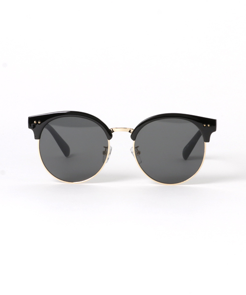 WEGO（ウィゴー）の「WEGO/ボストンブロータイプサングラス（サングラス・メンズ・ベージュ/ブラウン系その他/ブラック・FREE）」の6枚目の写真