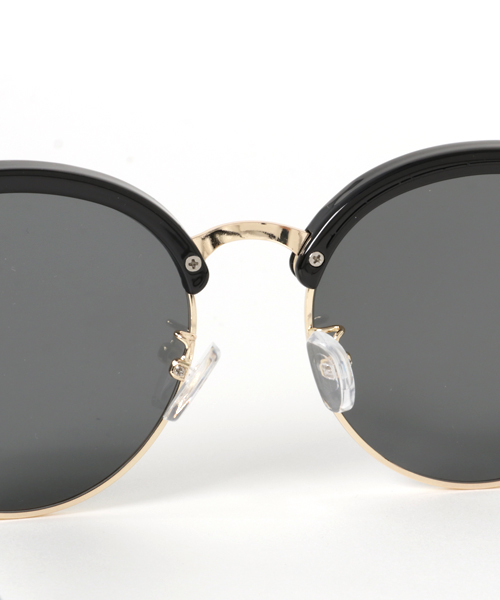 WEGO（ウィゴー）の「WEGO/ボストンブロータイプサングラス（サングラス・メンズ・ベージュ/ブラウン系その他/ブラック・FREE）」の9枚目の写真