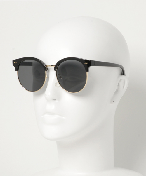 WEGO（ウィゴー）の「WEGO/ボストンブロータイプサングラス（サングラス・メンズ・ベージュ/ブラウン系その他/ブラック・FREE）」の5枚目の写真