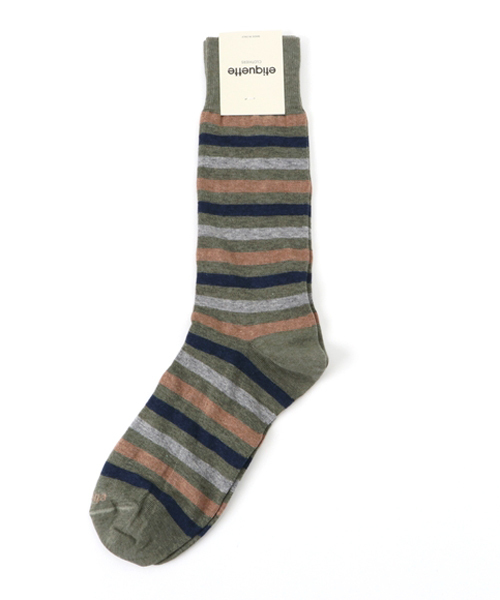 etiquette（エチケット）の「etiquette CLOTHIERS ソックス CROSSWALK STRIPES（ソックス/靴下・メンズ・グリーン/オリーブ/ネイビー/グレー・FREE）」の3枚目の写真
