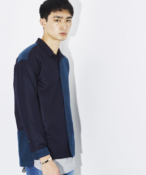 STUDIOUS(ステュディオス)の「ウールクレイジーオープンカラーシャツ (シャツ/ブラウス・メンズ・ブラック/グレー/ネイビー・3/2/1)」の3枚目の写真