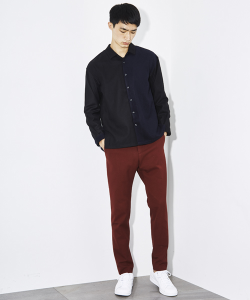 STUDIOUS(ステュディオス)の「ウールクレイジーオープンカラーシャツ (シャツ/ブラウス・メンズ・ブラック/グレー/ネイビー・3/2/1)」の4枚目の写真