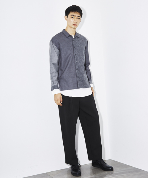 STUDIOUS(ステュディオス)の「ウールクレイジーオープンカラーシャツ (シャツ/ブラウス・メンズ・ブラック/グレー/ネイビー・3/2/1)」の6枚目の写真