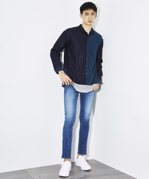 STUDIOUS(ステュディオス)の「ウールクレイジーオープンカラーシャツ (シャツ/ブラウス・メンズ・ブラック/グレー/ネイビー・3/2/1)」の7枚目の写真