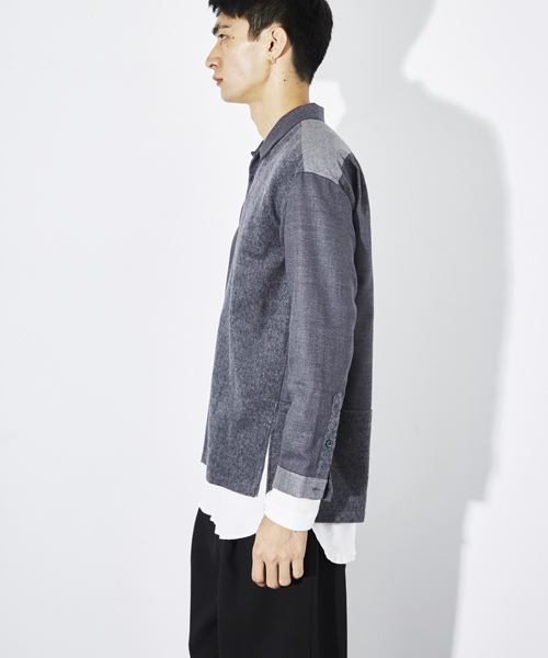 STUDIOUS(ステュディオス)の「ウールクレイジーオープンカラーシャツ (シャツ/ブラウス・メンズ・ブラック/グレー/ネイビー・3/2/1)」の19枚目の写真