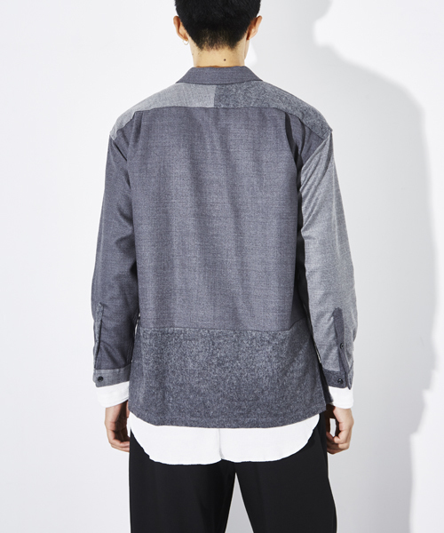STUDIOUS(ステュディオス)の「ウールクレイジーオープンカラーシャツ (シャツ/ブラウス・メンズ・ブラック/グレー/ネイビー・3/2/1)」の20枚目の写真