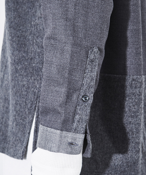 STUDIOUS(ステュディオス)の「ウールクレイジーオープンカラーシャツ (シャツ/ブラウス・メンズ・ブラック/グレー/ネイビー・3/2/1)」の12枚目の写真