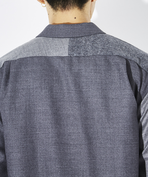 STUDIOUS(ステュディオス)の「ウールクレイジーオープンカラーシャツ (シャツ/ブラウス・メンズ・ブラック/グレー/ネイビー・3/2/1)」の14枚目の写真